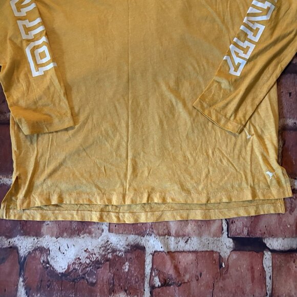 VS PINK Tee Womens Large Victoria’s Secret T-shirt Varsity Yellow Dog Logo - Picture 3 of 16